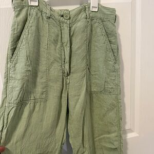 Light Green linen wide leg Pants